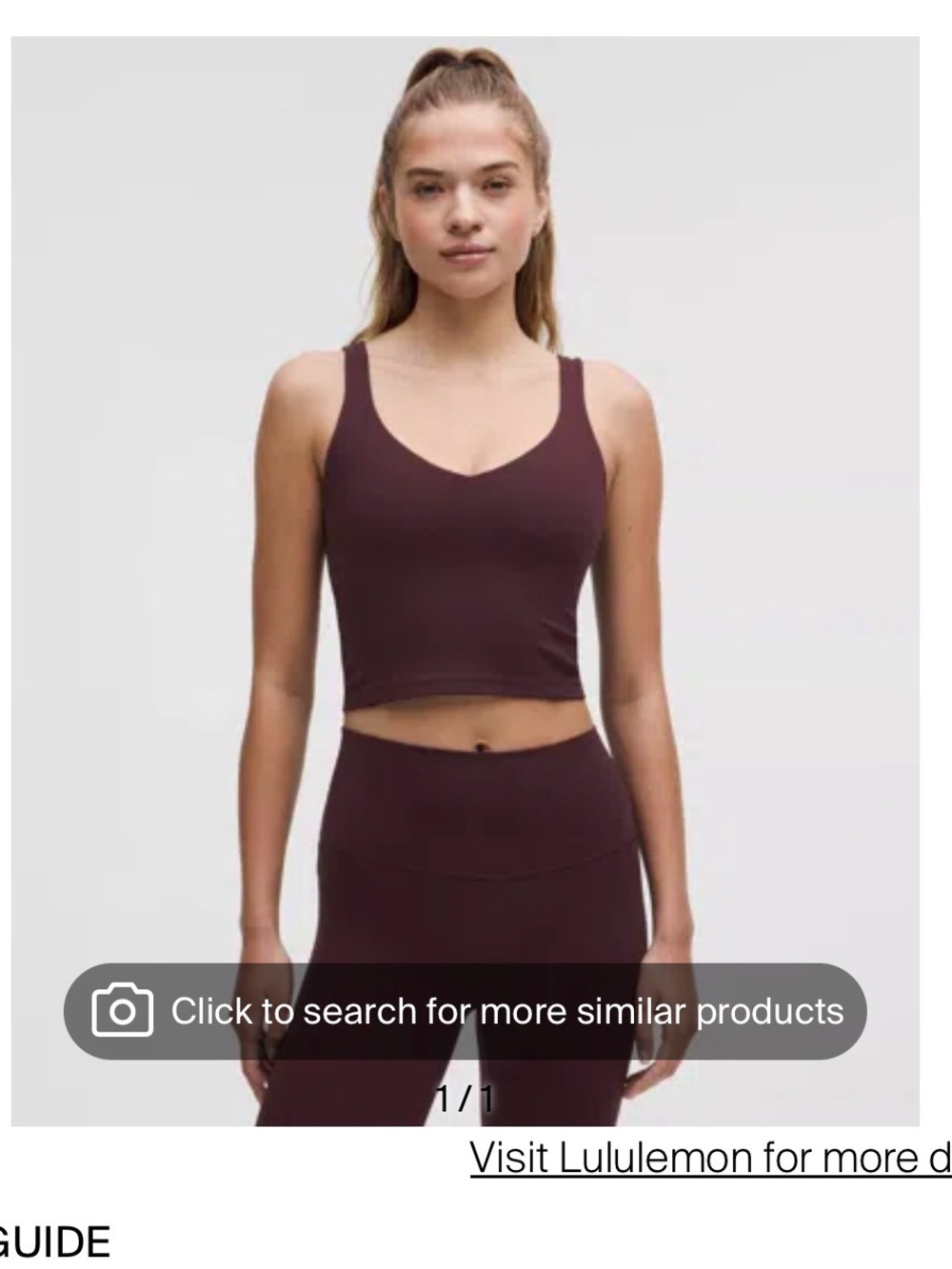 ALIGN™ TANK TOP LIGHT SUPPORT IN BURGUNDY